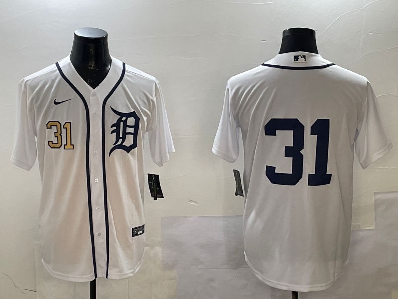 Men Detroit Tigers 31 No Name White Game 2025 Nike MLB Jersey style 2